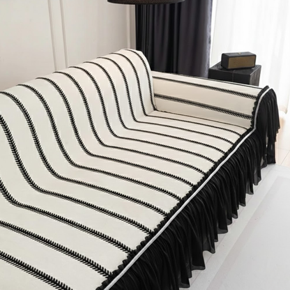 リーフラインフリルソファカバー