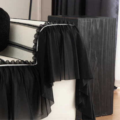 リーフラインフリルソファカバー