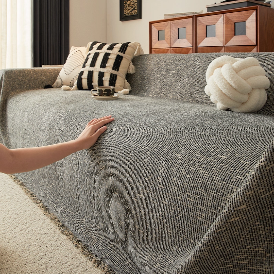 ナチュラルカームフリンジソファカバー – SOFA DECO（ソファデコ