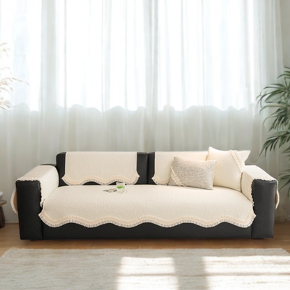 ロマンティックプリーツソファカバー〔冷感 / 涼感 / 滑り止め付き〕