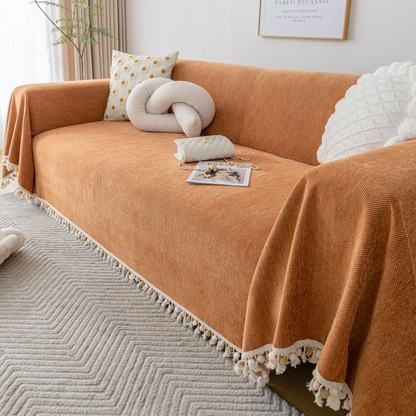 ノルディックポンポンフリンジソファカバー〔防水対応〕