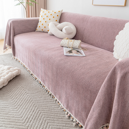 ノルディックポンポンフリンジソファカバー〔防水対応〕