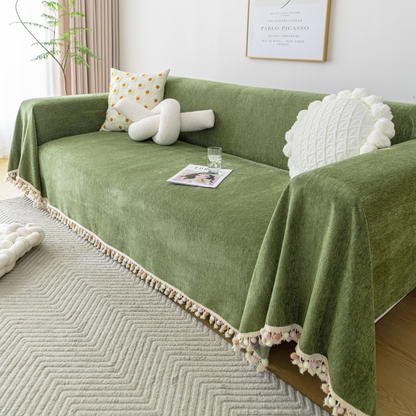 ノルディックポンポンフリンジソファカバー〔防水対応〕