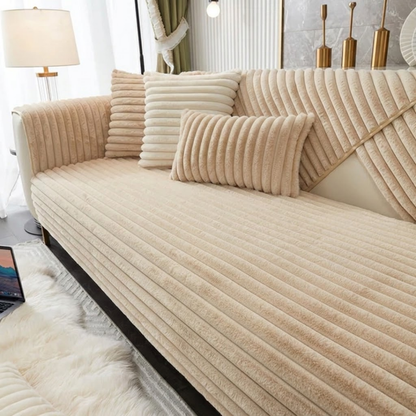 ファーリュクスリブソファカバー〔滑り止め付き〕