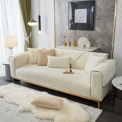 ファーリュクスリブソファカバー〔滑り止め付き〕