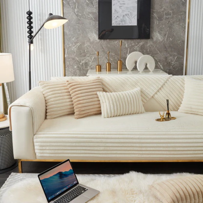 ファーリュクスリブソファカバー〔滑り止め付き〕