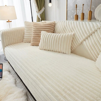 ファーリュクスリブソファカバー〔滑り止め付き〕