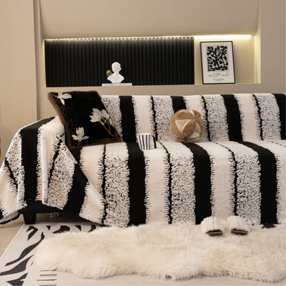 【即納】モダングレインストライプソファカバー