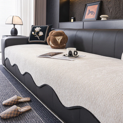 スカラップウェーブソファカバー〔滑り止め付き〕