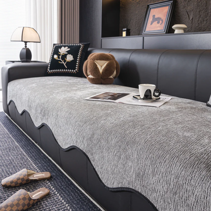 スカラップウェーブソファカバー〔滑り止め付き〕