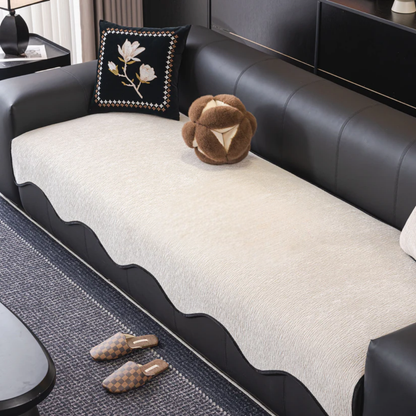 スカラップウェーブソファカバー〔滑り止め付き〕