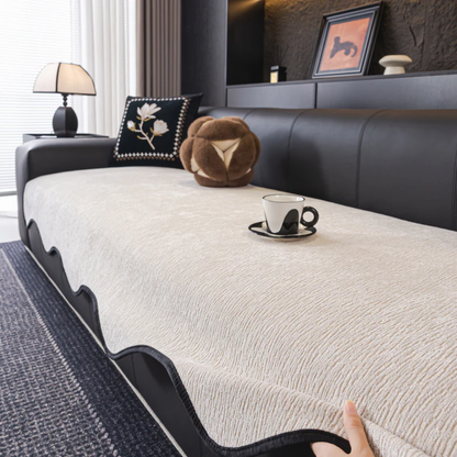 スカラップウェーブソファカバー〔滑り止め付き〕