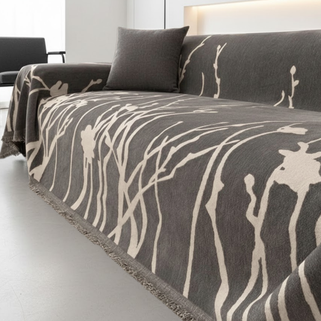 モダンリーフスケッチソファカバー