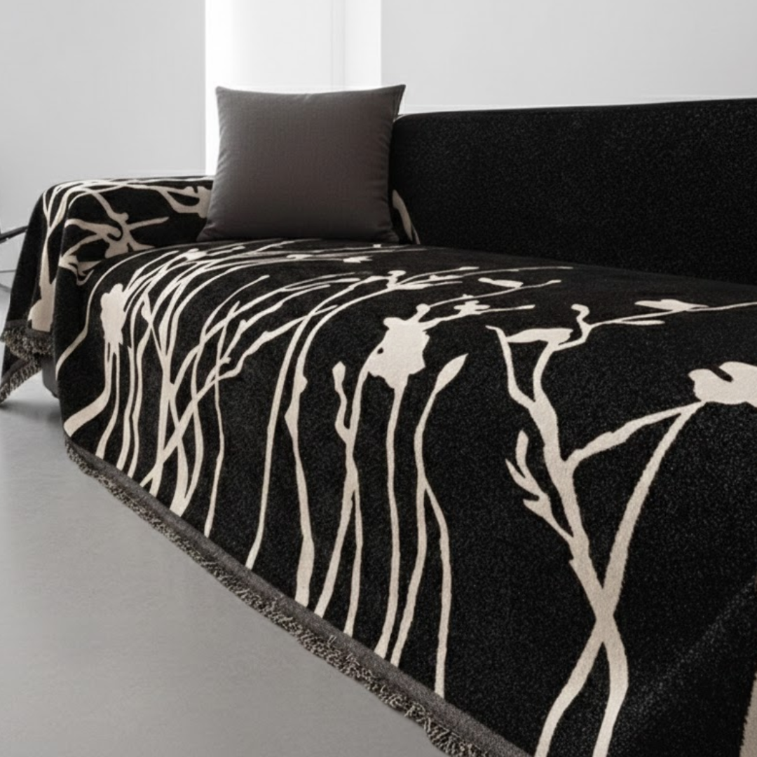 モダンリーフスケッチソファカバー