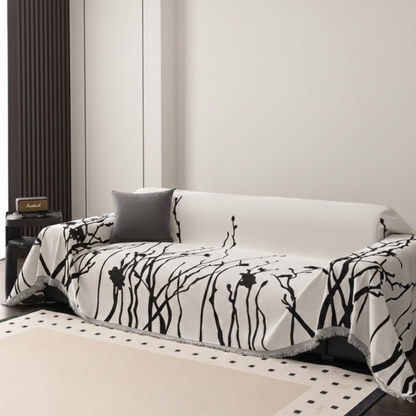 モダンリーフスケッチソファカバー