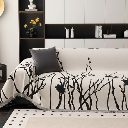 モダンリーフスケッチソファカバー