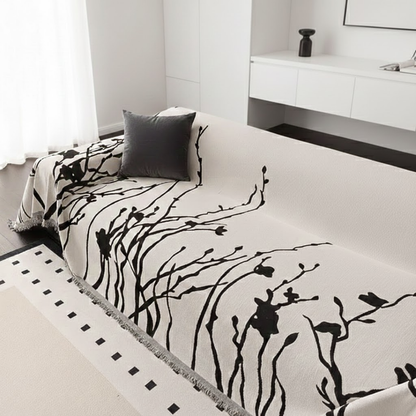 モダンリーフスケッチソファカバー