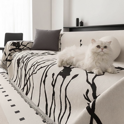 モダンリーフスケッチソファカバー