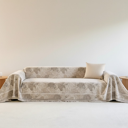 ニュアンスリーフアートソファカバー