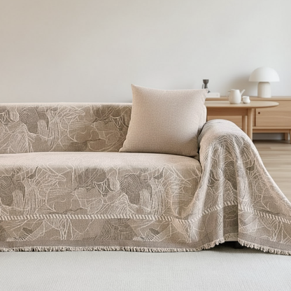 ニュアンスリーフアートソファカバー