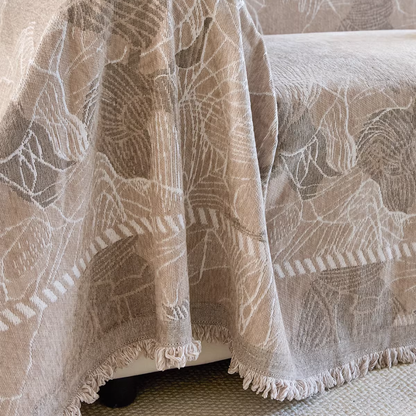 ニュアンスリーフアートソファカバー