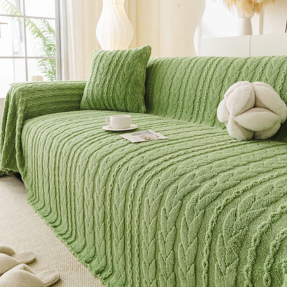 ケーブルニットタッチソファカバー