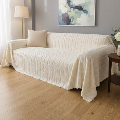 ケーブルニットタッチソファカバー