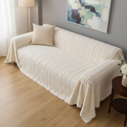 ケーブルニットタッチソファカバー