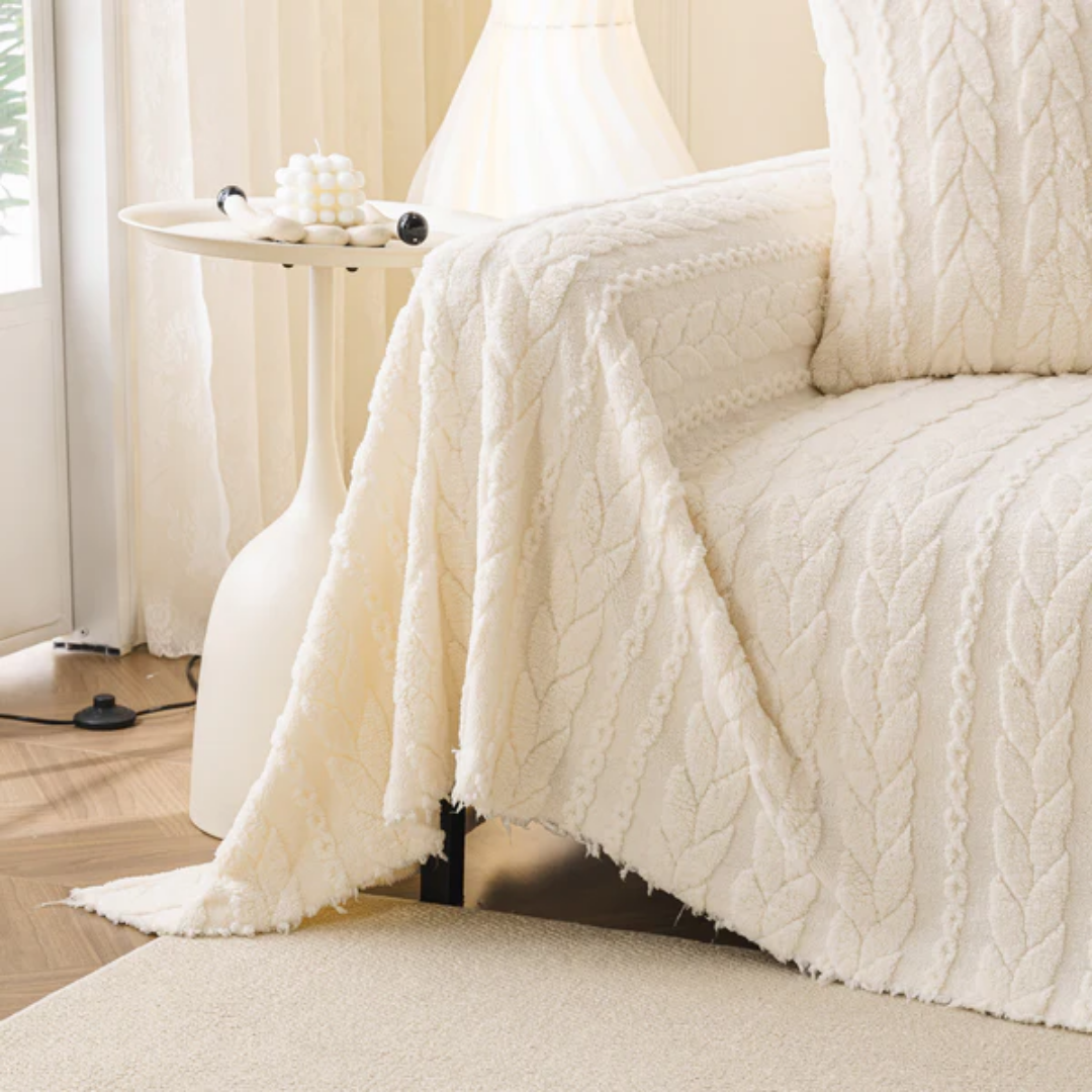 ケーブルニットタッチソファカバー