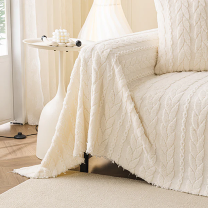 ケーブルニットタッチソファカバー