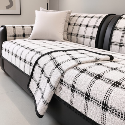 ノーブルチェックソファカバー