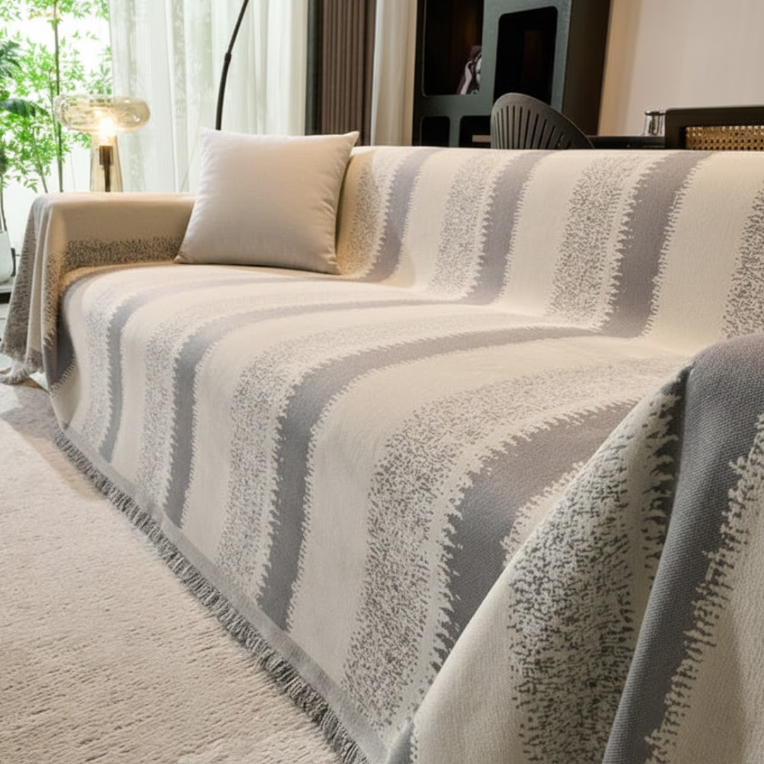 ボーダーアクセントソファカバー