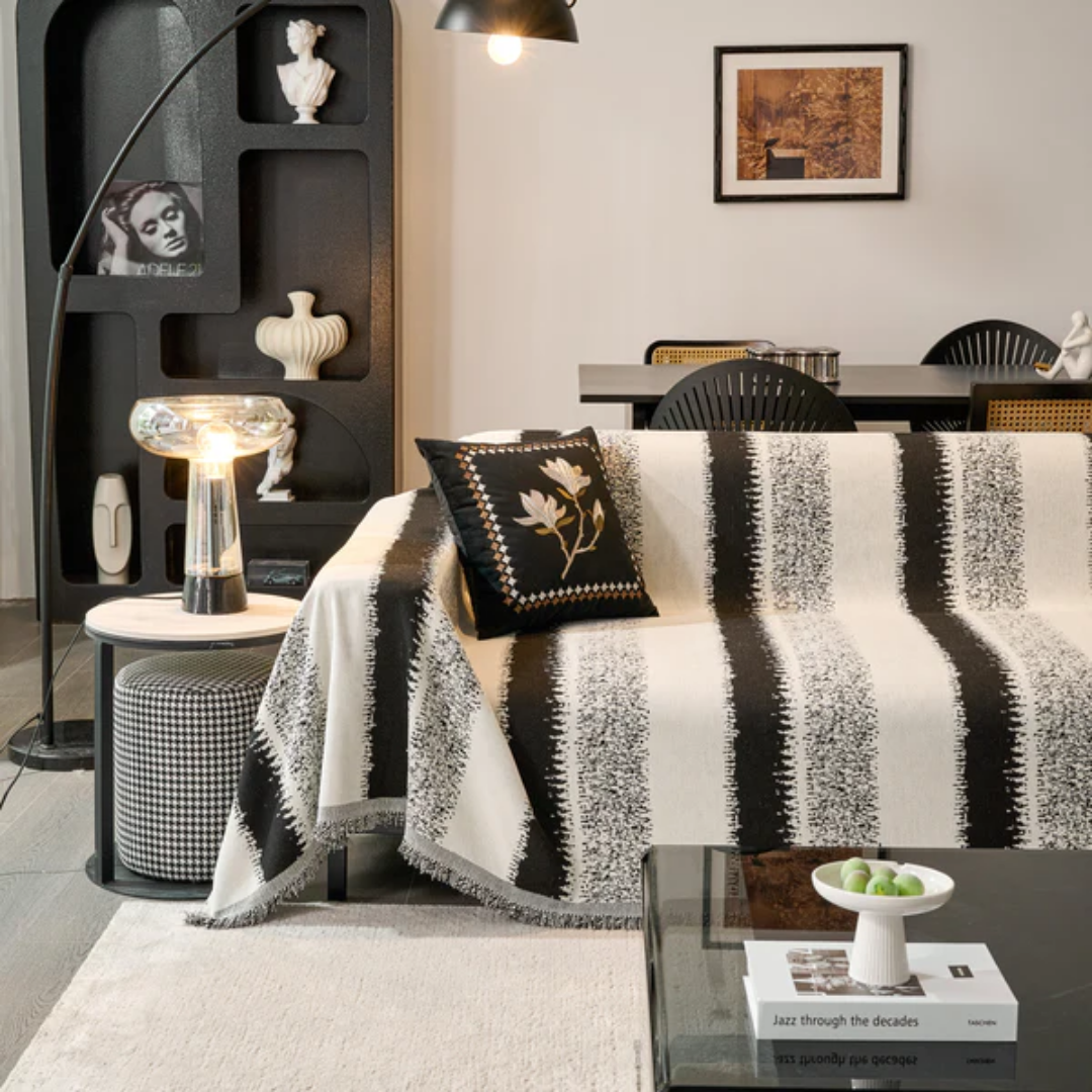 ボーダーアクセントソファカバー