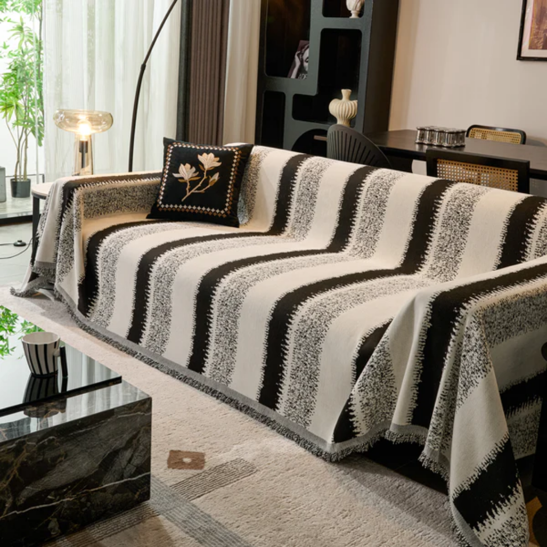 ボーダーアクセントソファカバー