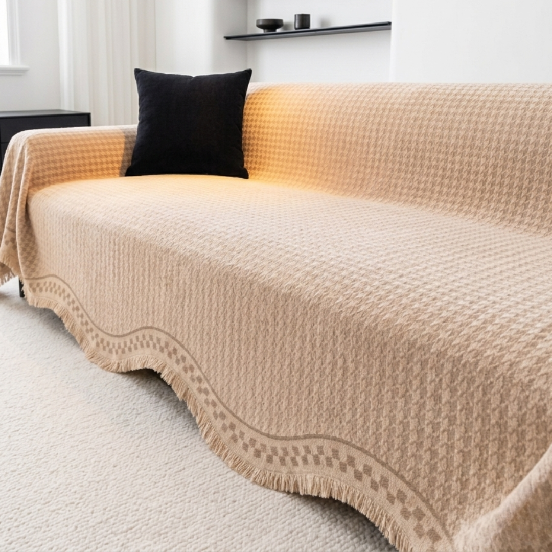 ノーブルウェーブパターンソファカバー