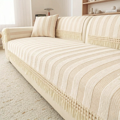ワイドストライプソファカバー〔滑り止め付き〕