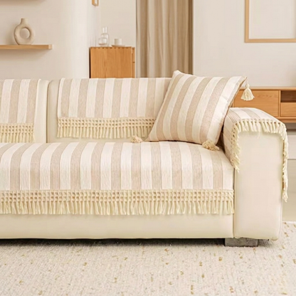 ワイドストライプソファカバー〔滑り止め付き〕