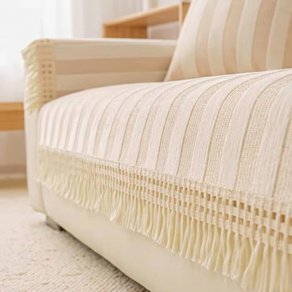 ワイドストライプソファカバー〔滑り止め付き〕